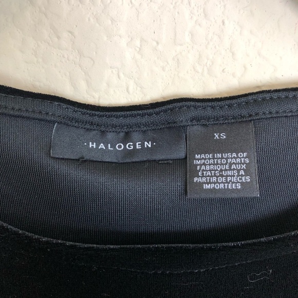 New Halogen Black Velour 3/4 Sleeve Blouse - Picture 5 of 10